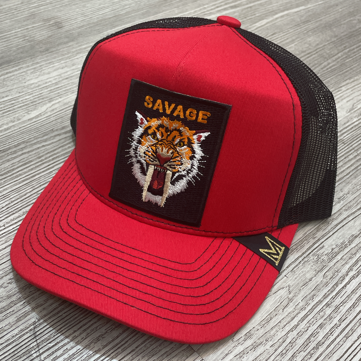 MV Dad Hats- savage trucker hat (red/black)