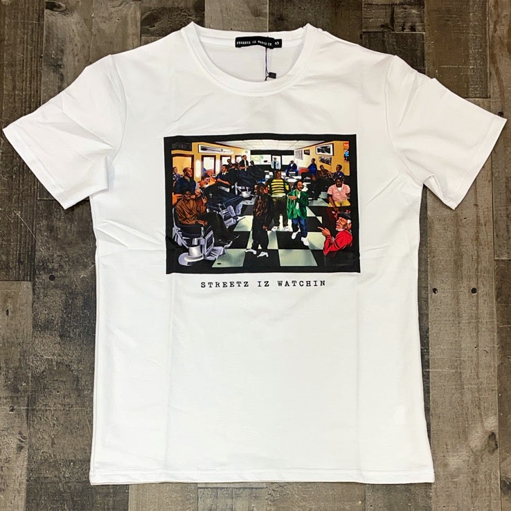 Streetz Iz Watchin- barber shop ss tee