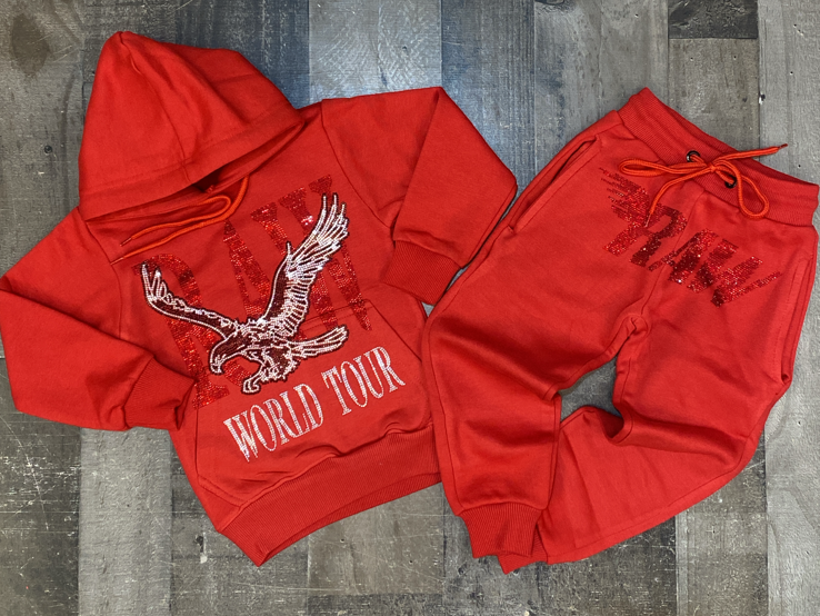 Rawyalty- raw world tour sweatsuit (kids)(red)