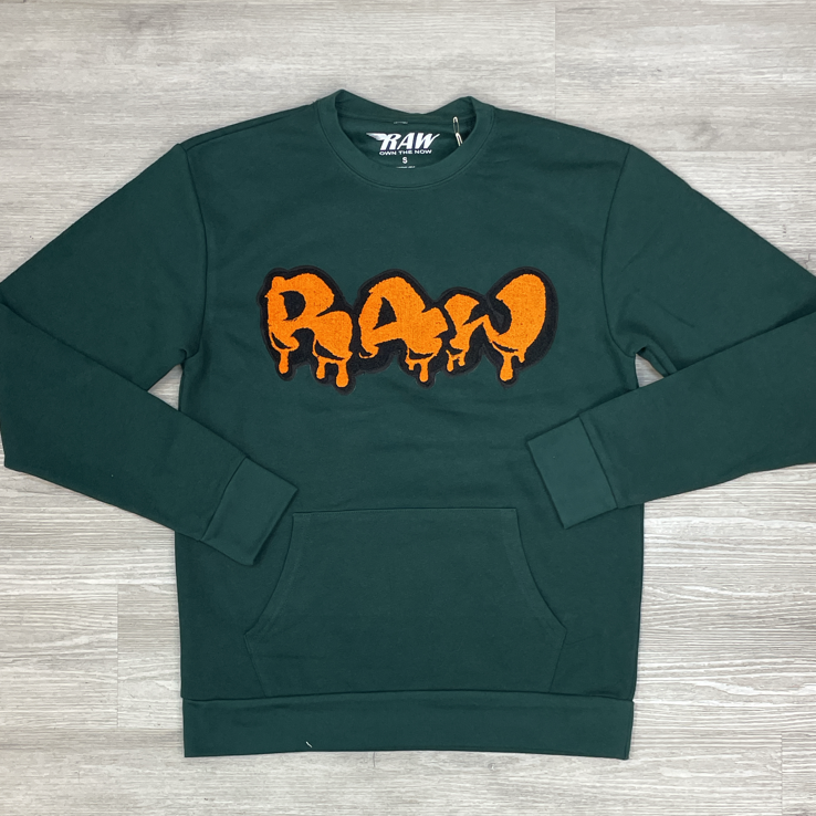 Rawyalty - drippy raw crewneck (green/orange)