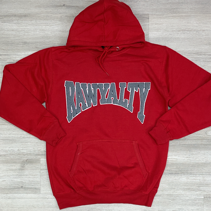 Rawyalty- “Rawyalty” hoodie (red/grey)