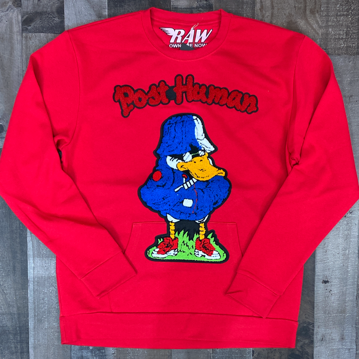 Rawyalty- post human duck sweatshirt (red)