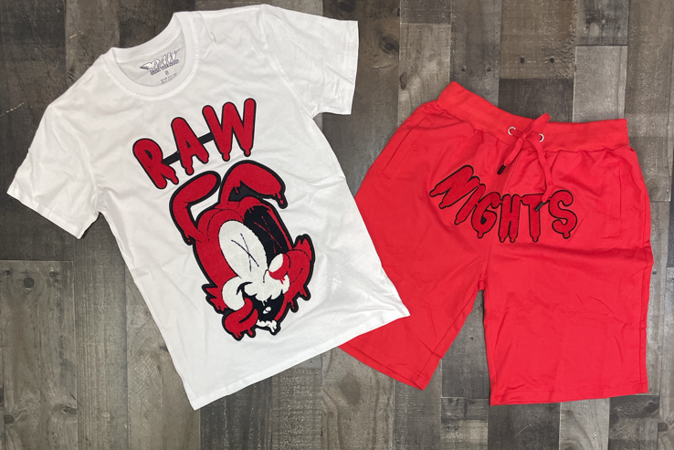 Rawyalty - raw nights short set (red)