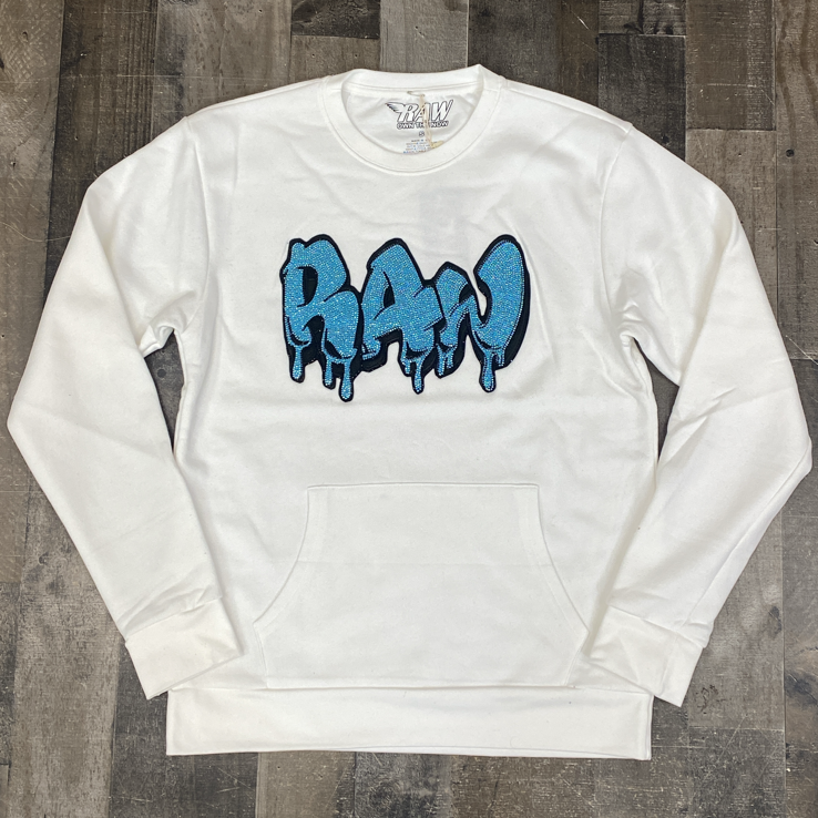 Rawyalty- studded crewneck (white)