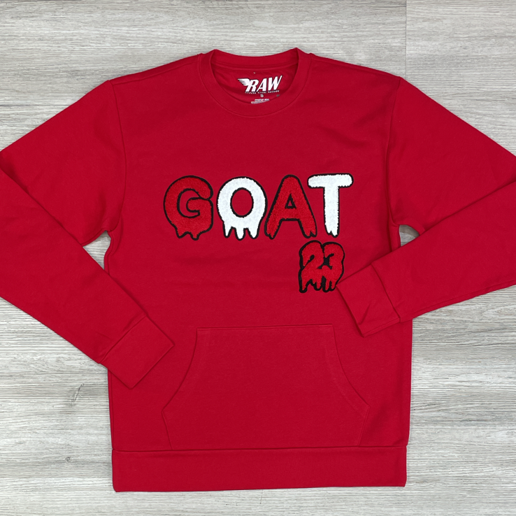 Rawyalty - goat crewneck (red/white)