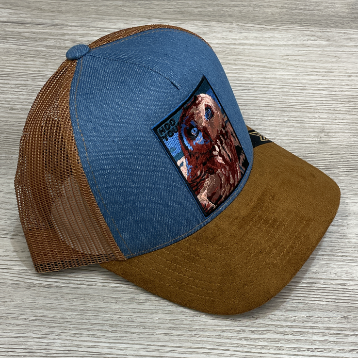 MV Dad Hats- hoo you trucker hat (caramel/blue)