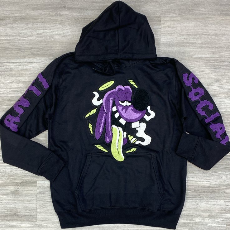 Rawyalty- anti social pup hoodie